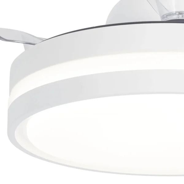 VENTILATORE DA SOFFITTO LED 24W REGOLABILE 4 PALE PIEGHEVOLI MOTORE DC TRIANA