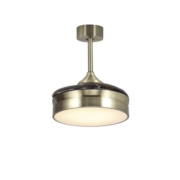 VENTILATORE DA SOFFITTO LED 24W REGOLABILE CUOIO 4 PALE PIEGHEVOLI MOTORE DC PALMA VENTILATORE DA SOFFITTO LED 24W REGOLABILE CUOIO 4 PALE PIEGHEVOLI MOTORE DC PALMA