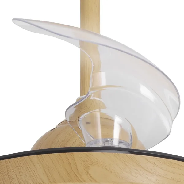 VENTILATORE DA SOFFITTO LED 24W REGOLABILE LEGNO 4 PALE PIEGHEVOLI GERALDTON