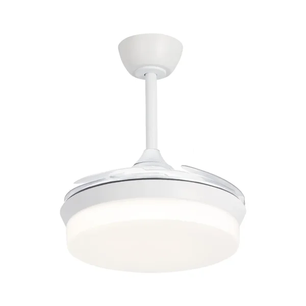 VENTILATORE DA SOFFITTO LED 24W REGOLABILE BIANCO 4 PALE PIEGHEVOLI GERALDTON