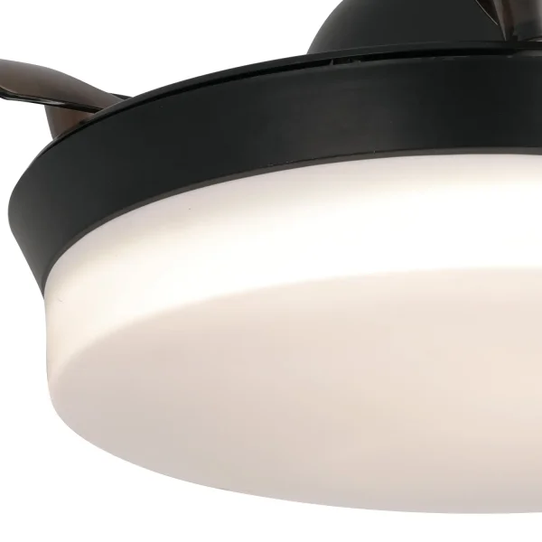 VENTILATORE DA SOFFITTO LED 24W REGOLABILE NERO 4 PALE PIEGHEVOLI GERALDTON VENTILATORE DA SOFFITTO LED 24W REGOLABILE NERO 4 PALE PIEGHEVOLI GERALDTON
