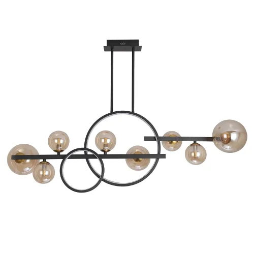 LAMPADARIO A SOFFITTO 8 LUCI IN FERRO NERO NICOLETTA