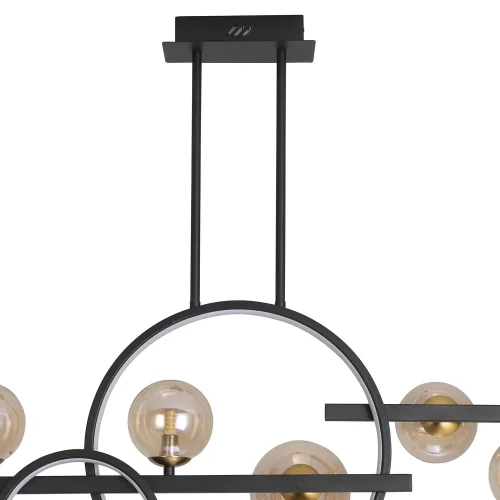 LAMPADARIO A SOFFITTO 8 LUCI IN FERRO NERO NICOLETTA