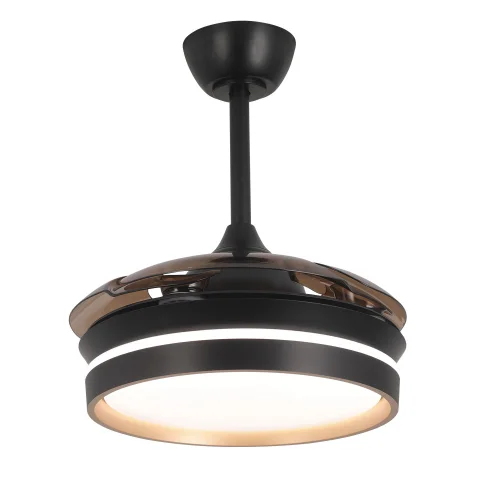 VENTILATORE DA SOFFITTO CON LUCE LED 24W REGOLABILE MOTORE DC NERO CASCADE