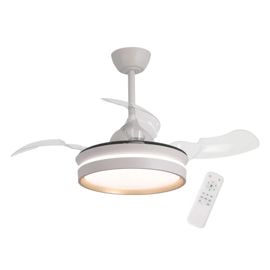 Ventilatore Da Soffitto con Luce LED 24W Regolabile Motore DC Bianco Cascade | Lúzete
