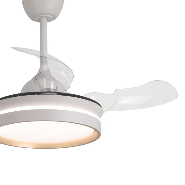 Ventilatore Da Soffitto con Luce LED 24W Regolabile Motore DC Bianco Cascade | Lúzete