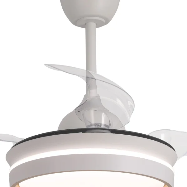 Ventilatore Da Soffitto con Luce LED 24W Regolabile Motore DC Bianco Cascade | Lúzete