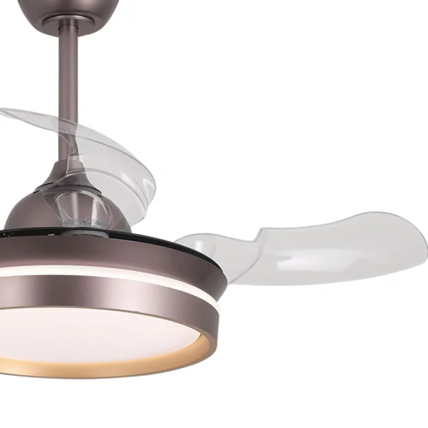 VENTILATORE DA SOFFITTO CON LUCE LED 24W REGOLABILE MOTORE DC ROSSO INDIGO CASCADE
