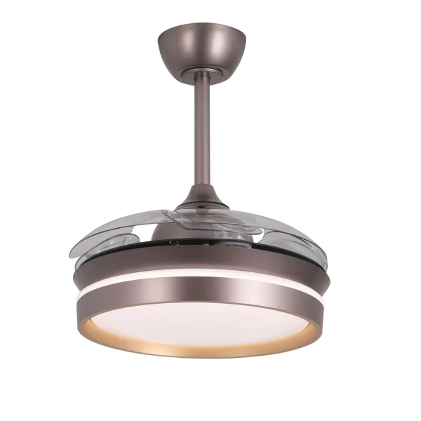 VENTILATORE DA SOFFITTO CON LUCE LED 24W REGOLABILE MOTORE DC ROSSO INDIGO CASCADE
