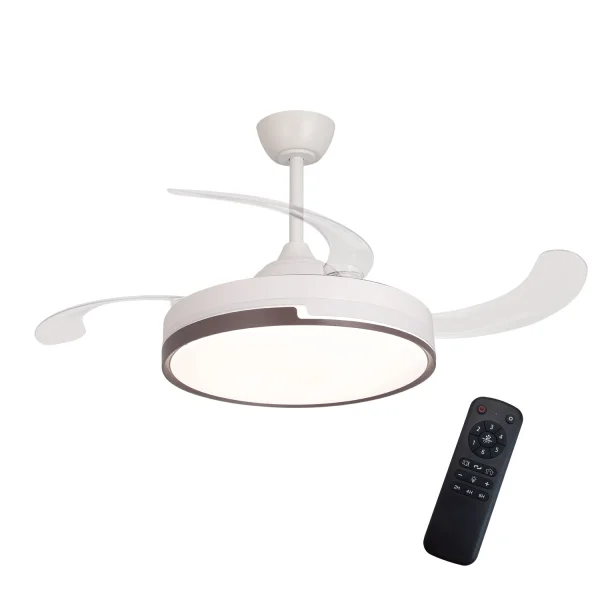 Ventilatore da Soffitto LED 48W Regolabile con 4 Pale Pieghevoli Skyler | Lúzete Ventilatore da Soffitto LED 48W Regolabile con 4 Pale Pieghevoli Skyler | Lúzete