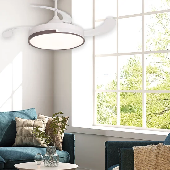 Ventilatore da Soffitto LED 48W Regolabile con 4 Pale Pieghevoli Skyler | Lúzete 2