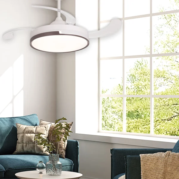 Ventilatore da Soffitto LED 48W Regolabile con 4 Pale Pieghevoli Skyler | Lúzete Ventilatore da Soffitto LED 48W Regolabile con 4 Pale Pieghevoli Skyler | Lúzete