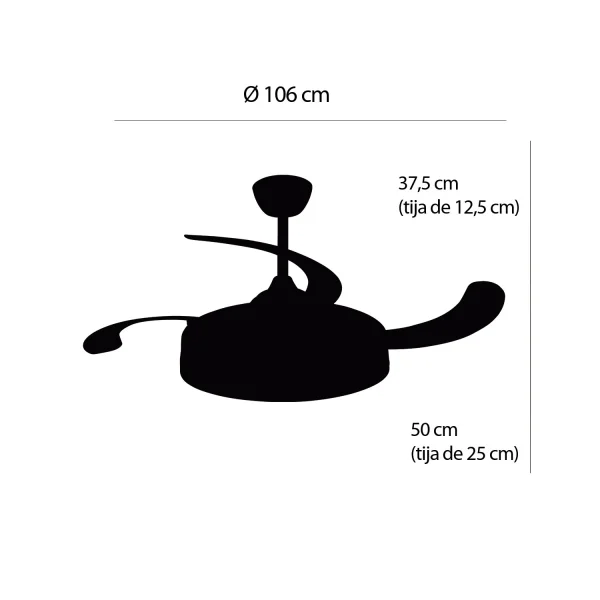 Ventilatore da Soffitto LED 48W Regolabile con 4 Pale Pieghevoli Skyler | Lúzete Ventilatore da Soffitto LED 48W Regolabile con 4 Pale Pieghevoli Skyler | Lúzete