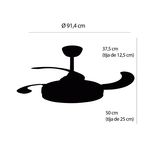 VENTILATORE A SOFFITTO LED 38W REGOLABILE 4 PALE PIEGHEVOLI HANOI VENTILATORE A SOFFITTO LED 38W REGOLABILE 4 PALE PIEGHEVOLI HANOI