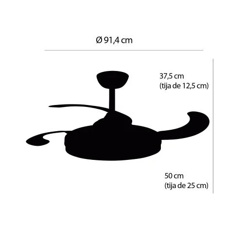 VENTILATORE A SOFFITTO LED 38W REGOLABILE 4 PALE PIEGHEVOLI HANOI VENTILATORE A SOFFITTO LED 38W REGOLABILE 4 PALE PIEGHEVOLI HANOI
