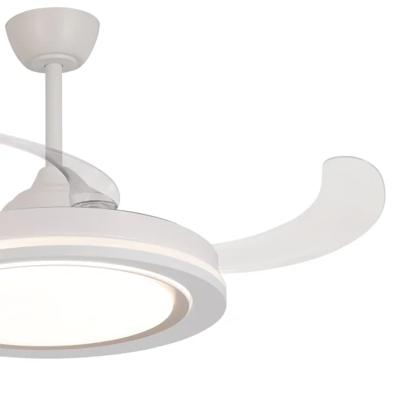 VENTILATORE DA SOFFITTO LED 48W REGOLABILE 4 PALE PIEGHEVOLI HANOI