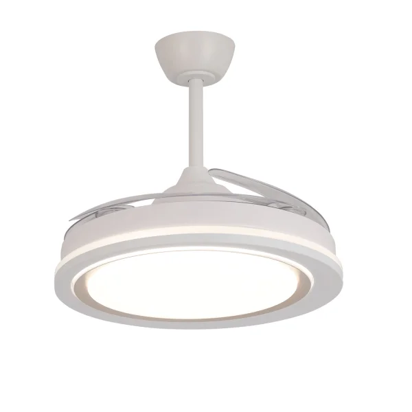 VENTILATORE DA SOFFITTO LED 48W REGOLABILE 4 PALE PIEGHEVOLI HANOI