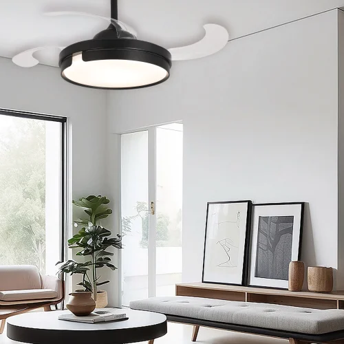 VENTILATORE DA SOFFITTO LED 38W REGOLABILE 4 PALE PLIABILI NASHVILLE VENTILATORE DA SOFFITTO LED 38W REGOLABILE 4 PALE PLIABILI NASHVILLE