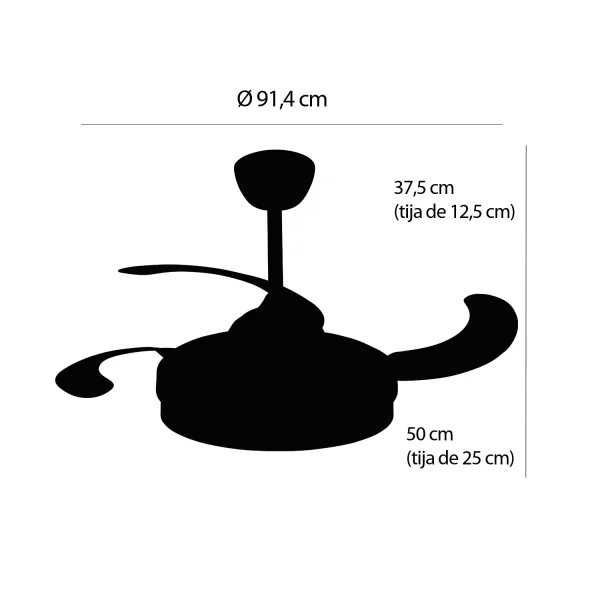 VENTILATORE DA SOFFITTO LED 38W REGOLABILE 4 PALE PLIABILI NASHVILLE VENTILATORE DA SOFFITTO LED 38W REGOLABILE 4 PALE PLIABILI NASHVILLE