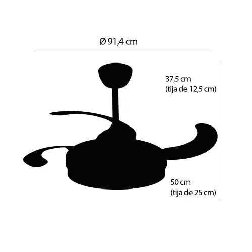 VENTILATORE DA SOFFITTO LED 38W REGOLABILE 4 PALE PLIABILI NASHVILLE VENTILATORE DA SOFFITTO LED 38W REGOLABILE 4 PALE PLIABILI NASHVILLE