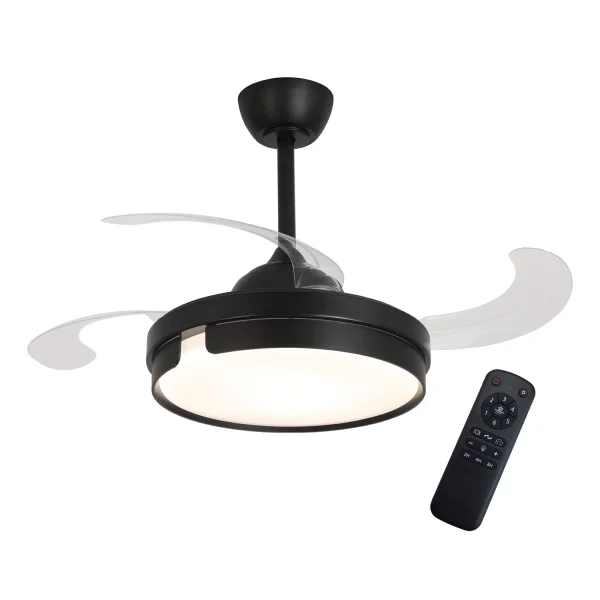 VENTILATORE DA SOFFITTO LED 38W REGOLABILE 4 PALE PLIABILI NASHVILLE VENTILATORE DA SOFFITTO LED 38W REGOLABILE 4 PALE PLIABILI NASHVILLE