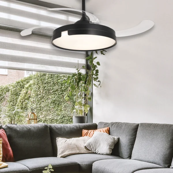 VENTILATORE DA SOFFITTO LED 48W REGOLABILE 4 PALE PIEGHEVOLI NASHVILLE