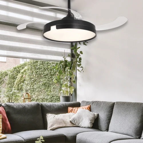 VENTILATORE DA SOFFITTO LED 48W REGOLABILE 4 PALE PIEGHEVOLI NASHVILLE