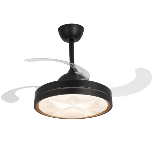 VENTILATORE DA SOFFITTO LED 38W REGOLABILE 4 PALE PIEGHEVOLI WELLINGTON