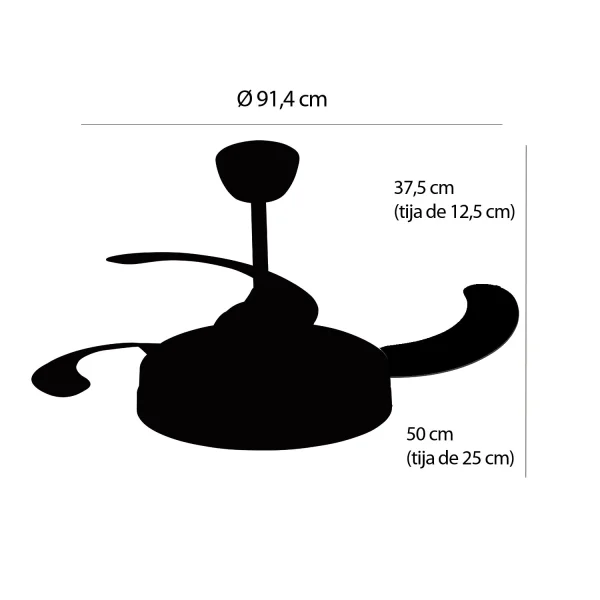 VENTILATORE DA SOFFITTO LED 38W REGOLABILE 4 PALE PIEGHEVOLI WELLINGTON VENTILATORE DA SOFFITTO LED 38W REGOLABILE 4 PALE PIEGHEVOLI WELLINGTON