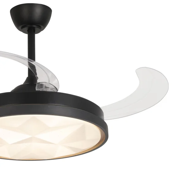 VENTILATORE DA SOFFITTO LED 48W REGOLABILE 4 PALE PIEGHEVOLI WELLINGTON
