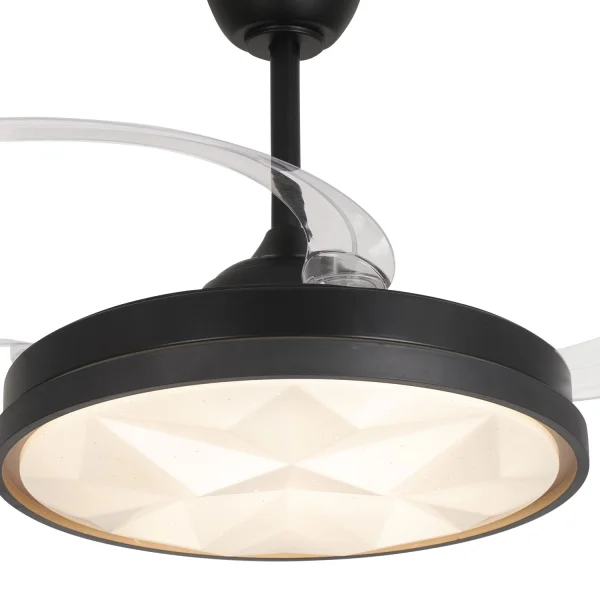 VENTILATORE DA SOFFITTO LED 48W REGOLABILE 4 PALE PIEGHEVOLI WELLINGTON