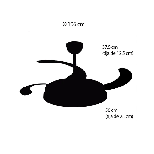 VENTILATORE DA SOFFITTO LED 48W REGOLABILE 4 PALE PIEGHEVOLI WELLINGTON VENTILATORE DA SOFFITTO LED 48W REGOLABILE 4 PALE PIEGHEVOLI WELLINGTON