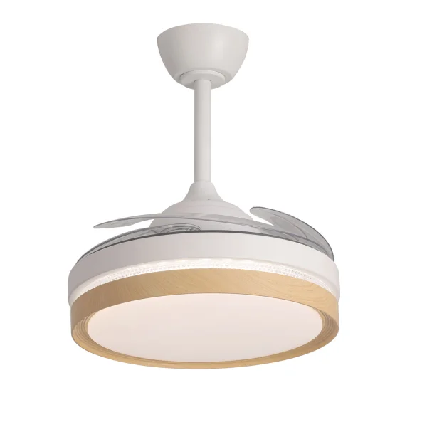 VENTILATORE DA SOFFITTO LED 38W REGOLABILE 4 PALE PIEGHEVOLI TUCSON