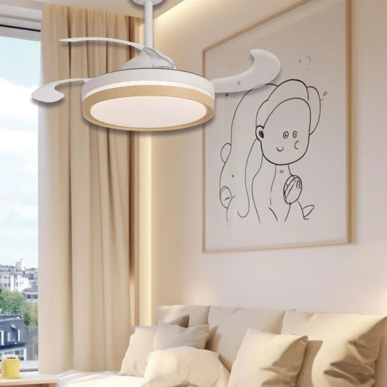 VENTILATORE DA SOFFITTO LED 38W REGOLABILE 4 PALE PIEGHEVOLI TUCSON 2