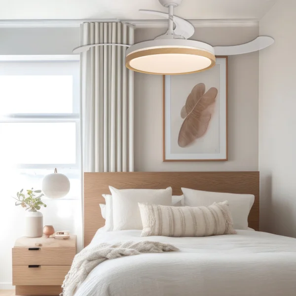 VENTILATORE A SOFFITTO LED 48W REGOLABILE 4 PALE PIEGHEVOLI TUCSON