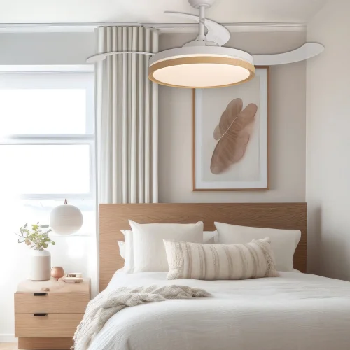 VENTILATORE A SOFFITTO LED 48W REGOLABILE 4 PALE PIEGHEVOLI TUCSON