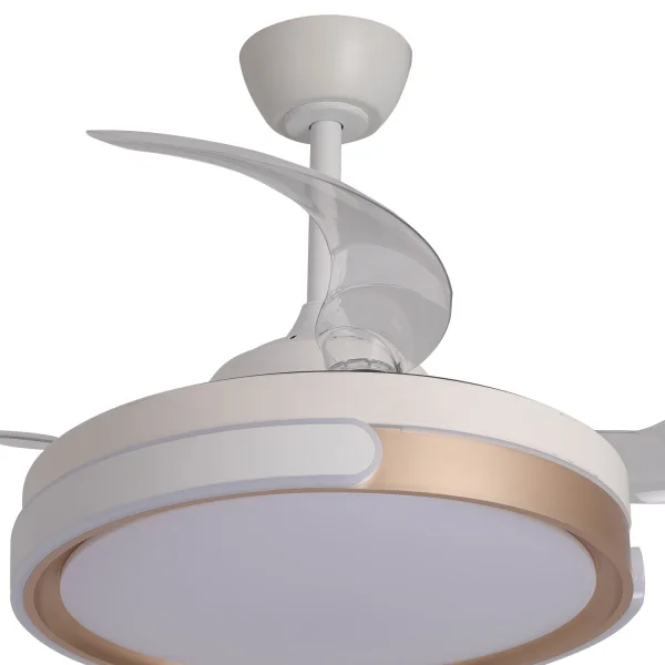 VENTILATORE DA SOFFITTO LED 35W REGOLABILE 4 PALE RETRACTILI BURLINGTON