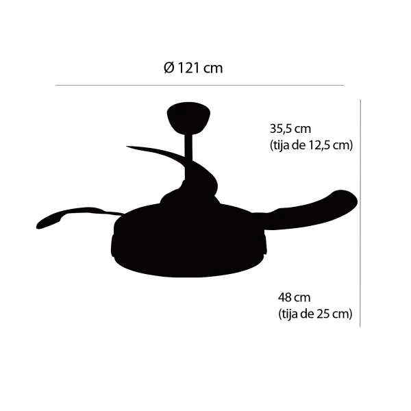 VENTILATORE DA SOFFITTO LED 35W REGOLABILE 4 PALE RETRATTILI CHARLESTON VENTILATORE DA SOFFITTO LED 35W REGOLABILE 4 PALE RETRATTILI CHARLESTON