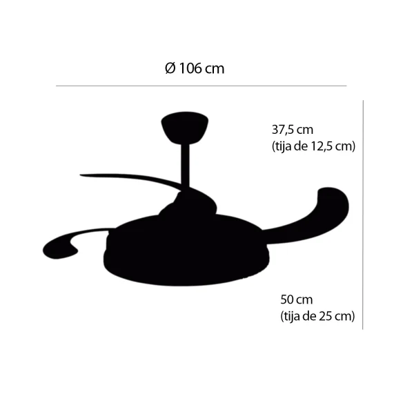 VENTILATORE DA SOFFITTO LED 48W REGOLABILE 4 PALE RETRATTILI PRAGA VENTILATORE DA SOFFITTO LED 48W REGOLABILE 4 PALE RETRATTILI PRAGA