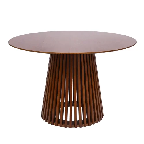 TAVOLO DA PRANZO ROTONDO IN LEGNO DI NOCE Ø120 CM NEREA