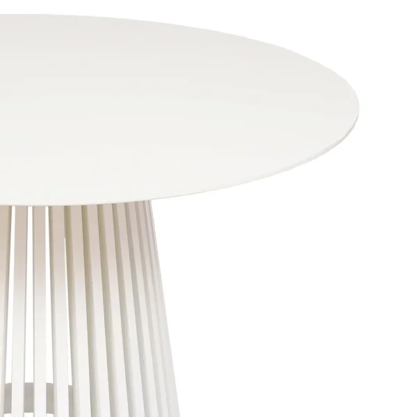 TAVOLO DA PRANZO ROTONDO IN LEGNO BIANCO Ø120 CM NEREA