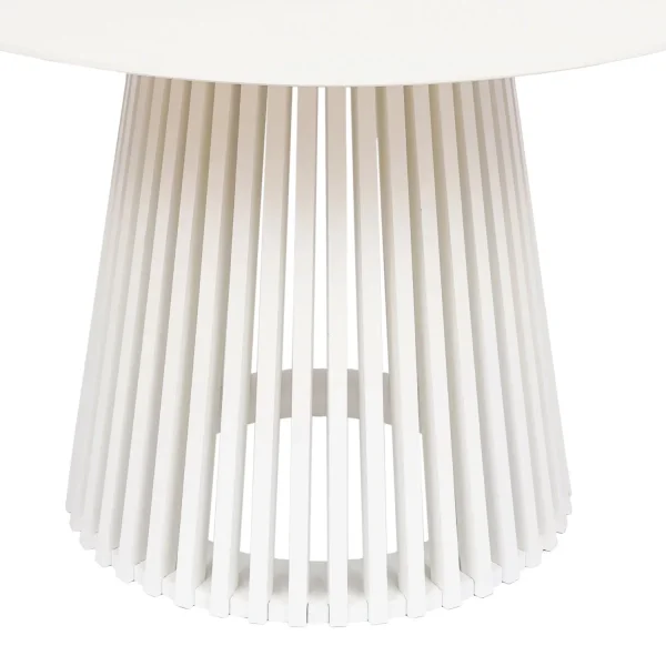 TAVOLO DA PRANZO ROTONDO IN LEGNO BIANCO Ø120 CM NEREA