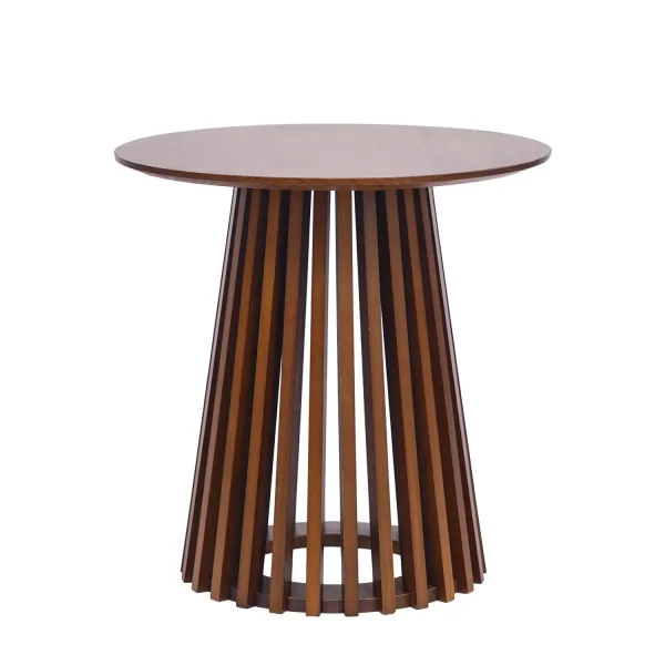 TAVOLINO DA SALOTTO ROTONDO IN LEGNO DI NOCE Ø50 CM NEREA