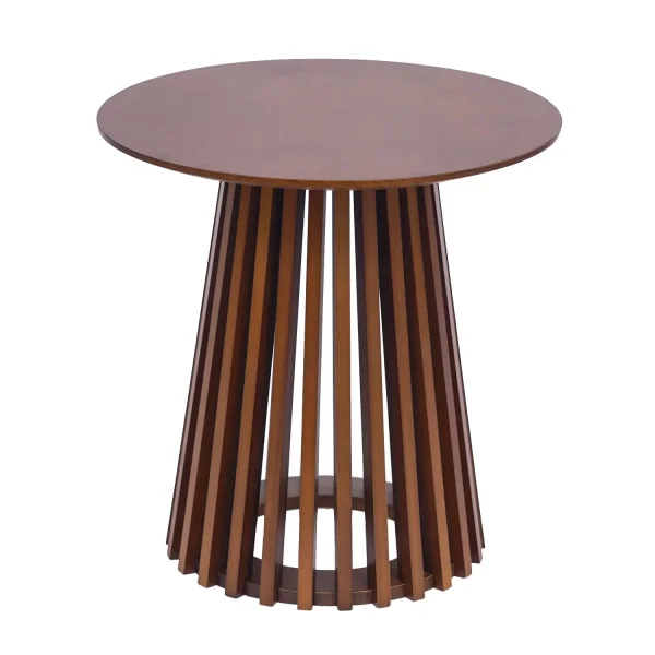 TAVOLINO DA SALOTTO ROTONDO IN LEGNO DI NOCE Ø50 CM NEREA