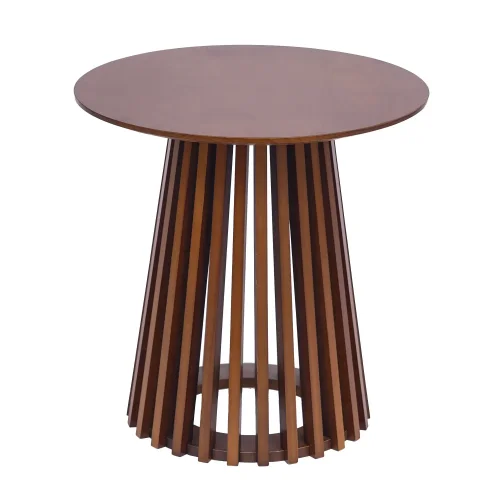 TAVOLINO DA SALOTTO ROTONDO IN LEGNO DI NOCE Ø50 CM NEREA