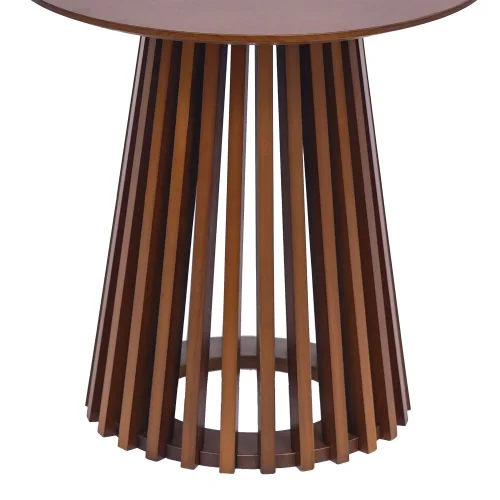 TAVOLINO DA SALOTTO ROTONDO IN LEGNO DI NOCE Ø50 CM NEREA