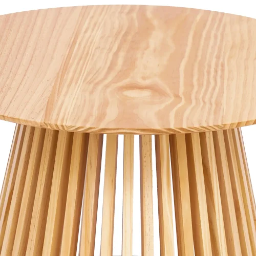 TAVOLINO DA SALOTTO ROTONDO IN LEGNO NATURALE Ø70 CM NEREA