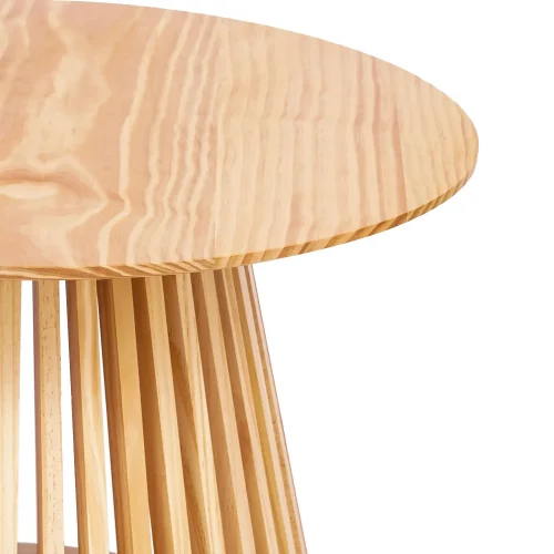 TAVOLINO DA SALOTTO ROTONDO IN LEGNO NATURALE Ø70 CM NEREA