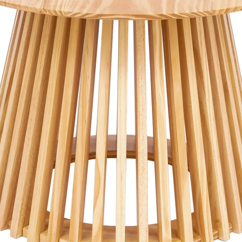 TAVOLINO DA SALOTTO ROTONDO IN LEGNO NATURALE Ø70 CM NEREA