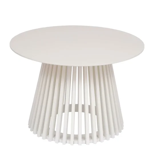 TAVOLINO DA SALOTTO ROTONDO IN LEGNO BIANCO Ø70 CM NEREA 2